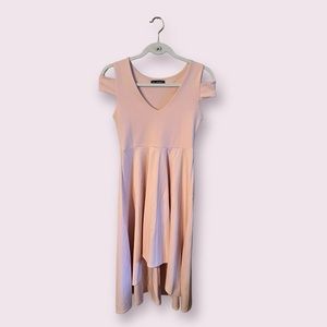 Baby Pink Be Jealous Cold Shoulder Midi Dress